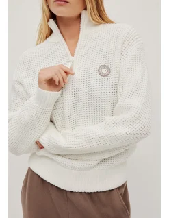 1/4 Zip Waffle Knit Jumper