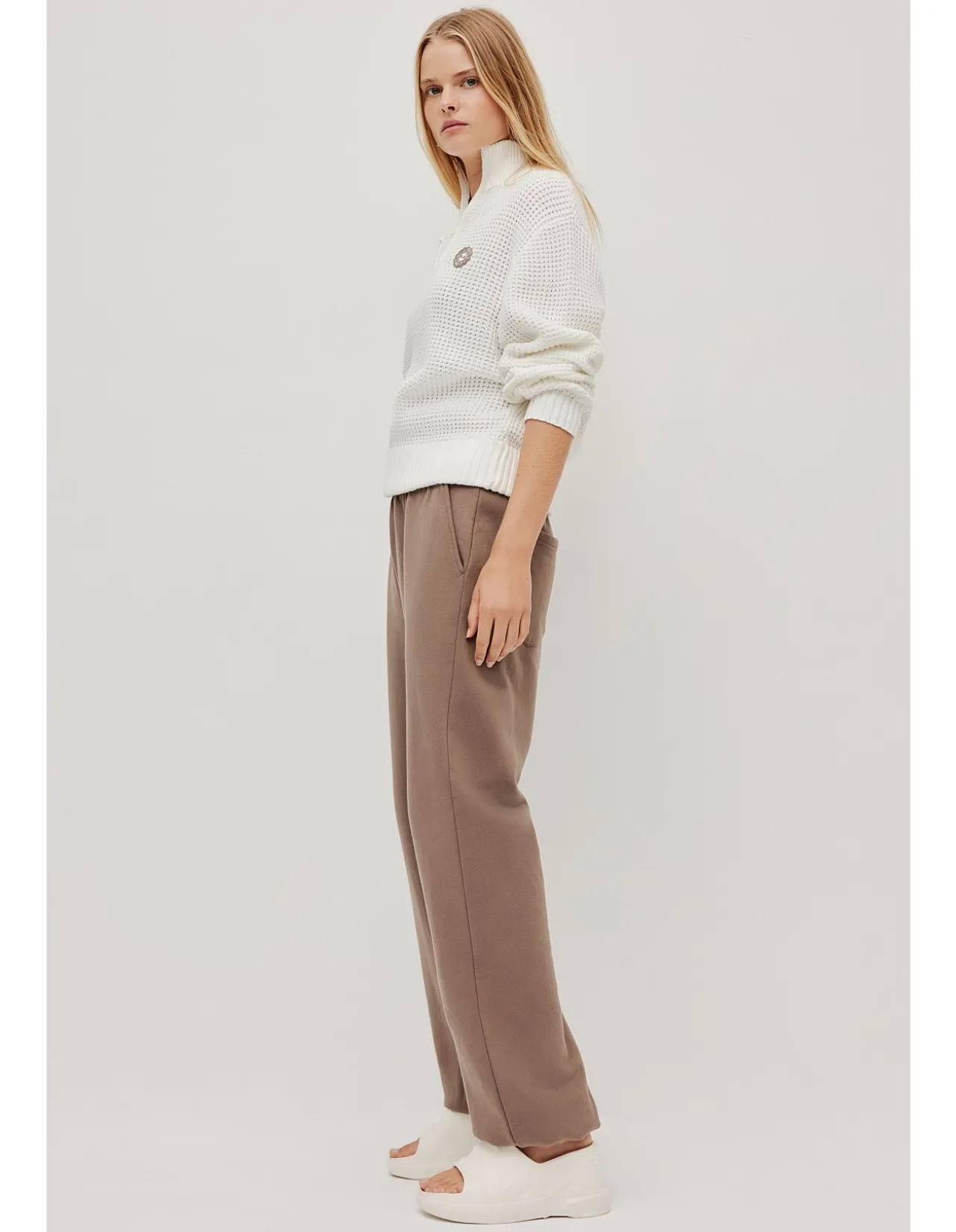 1/4 Zip Waffle Knit Jumper