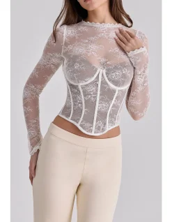 ZOE'VINTAGE LONG SLEEVE CORSET TOP