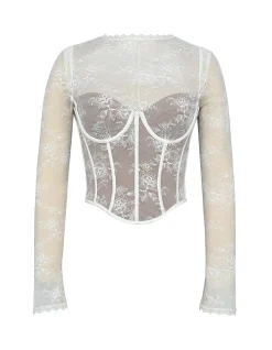 ZOE'VINTAGE LONG SLEEVE CORSET TOP