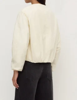 Zoie Padded Bomber Jacket Antique White