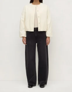 Zoie Padded Bomber Jacket Antique White
