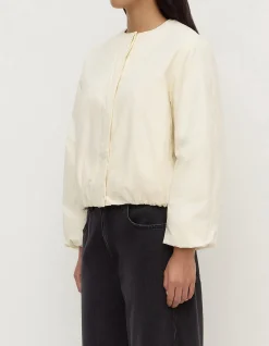 Zoie Padded Bomber Jacket Antique White