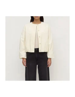 Zoie Padded Bomber Jacket Antique White