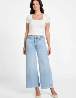 Zoya Mid Rise Wide Leg Denim Jeans