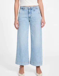 Zoya Mid Rise Wide Leg Denim Jeans