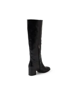 Zucker Square Toe Leather Knee High Boots