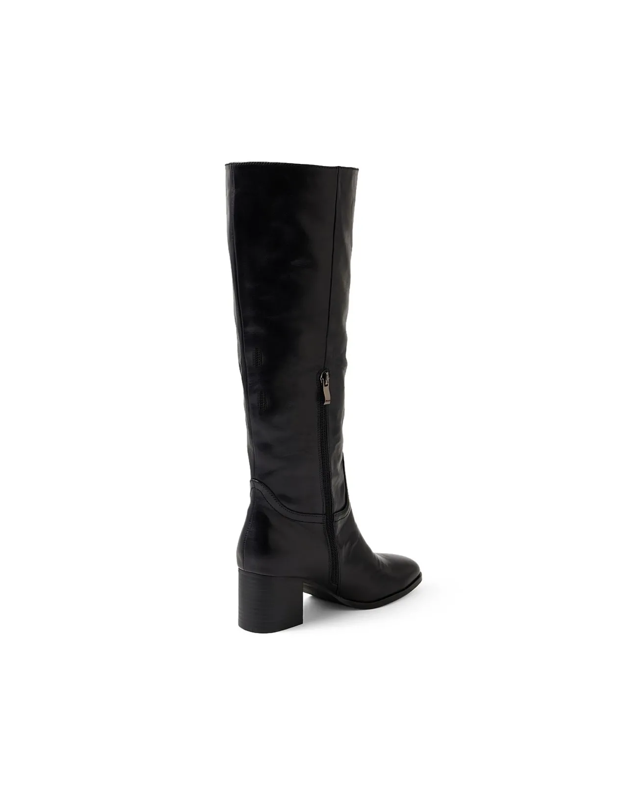 Zucker Square Toe Leather Knee High Boots