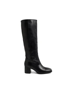 Zucker Square Toe Leather Knee High Boots